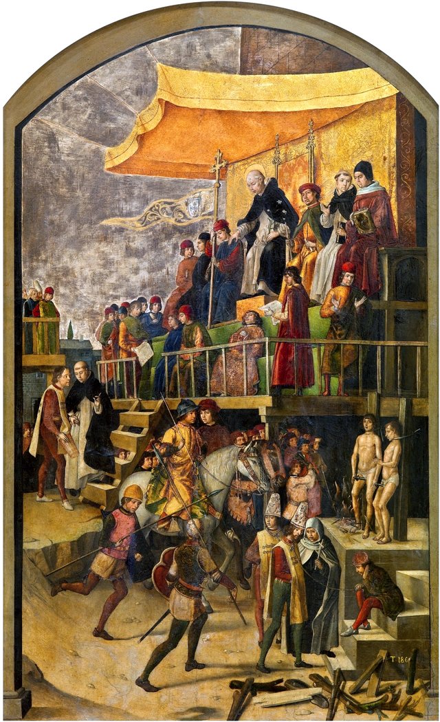 Saint Dominic Presiding over an Auto-da-fe by Pedro Berruguete