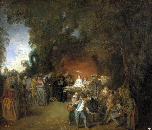 Marriage Contract and Country Dancing by Jean-Antoine Watteau