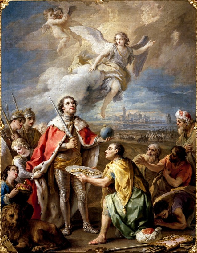 Seville Surrenders to the king, Saint Ferdinand by Charles Joseph Flipart