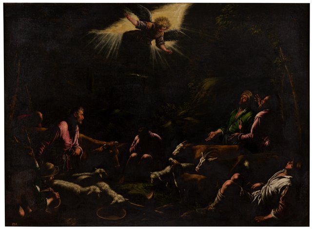 Angels announcing to the shepherds the Birth of Jesus by Jacopo Bassano