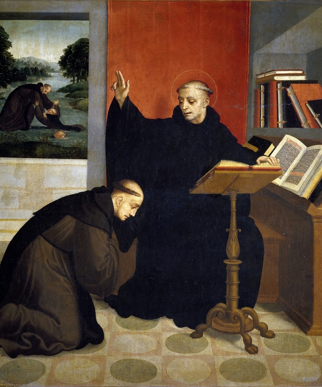 San Benito bendiciendo a San Mauro by Juan Correa de Vivar