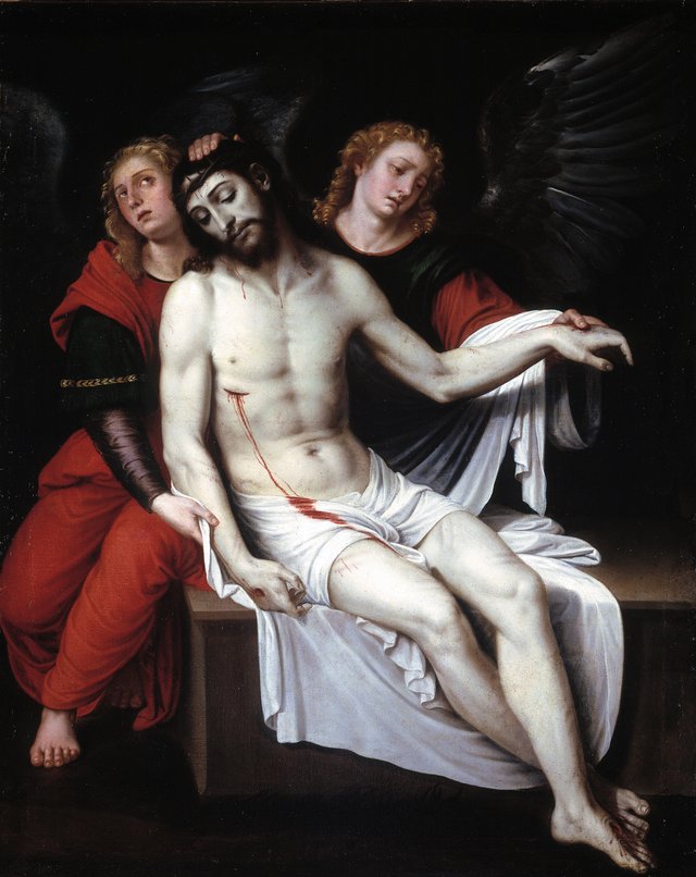 Cristo muerto sostenido por dos ángeles by Francesc Ribalta