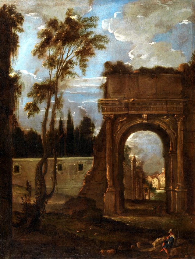 The Arch of Titus in Rome by Juan Bautista Martínez del Mazo