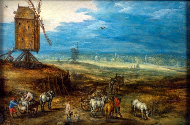 Landscape with Windmills by Jan Brueghel the Younger