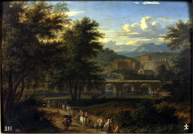 Camino al borde de un río by Adriaen Frans Boudewyns
