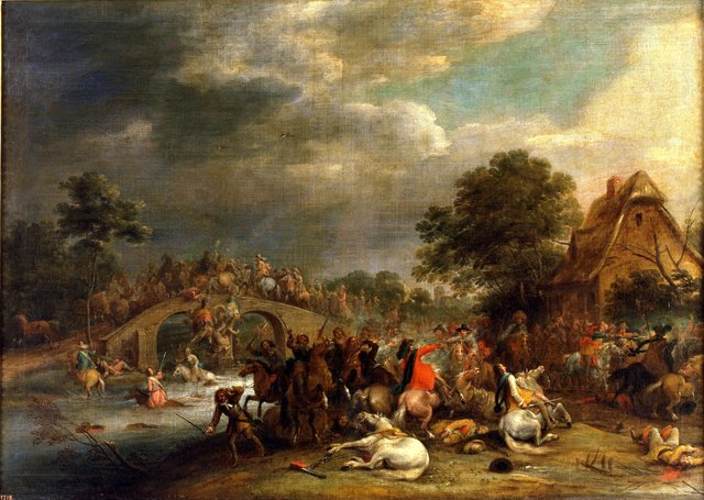 Clash of cavalry by Adam Frans van der Meulen