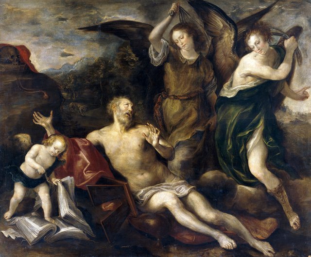 Saint Jerome Whipped by Angels by Francisco Camilo