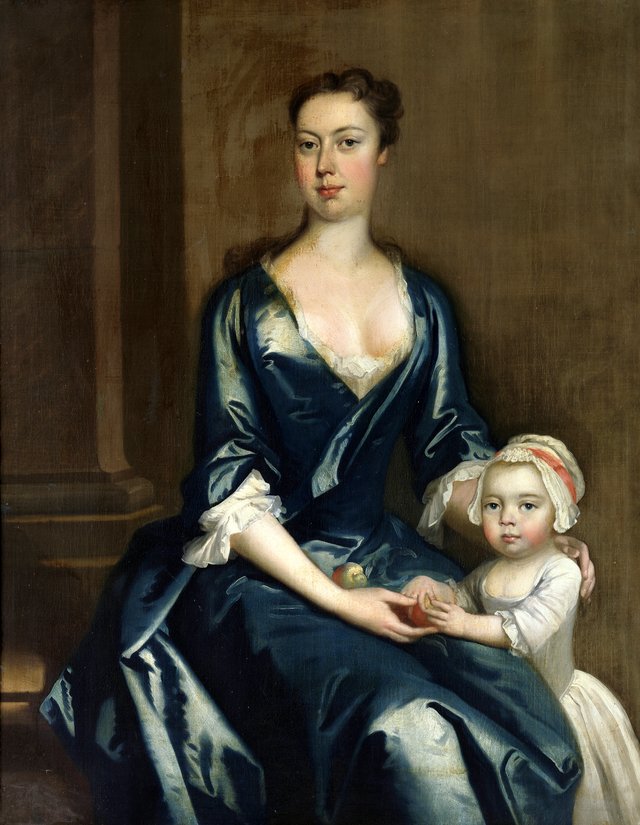 Portrait of a Lady with her daughter by Thomas Hudson