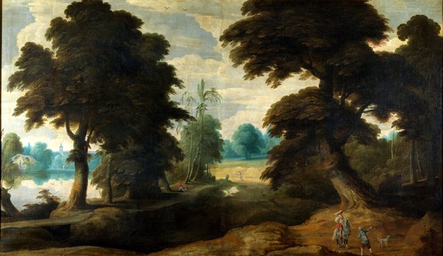 Landscape with figures by Jan Wildens