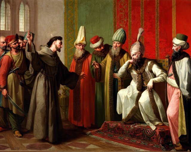 San Francisco ante el sultán de Egipto Malec-el-Kamal by Zacarías González Velázquez