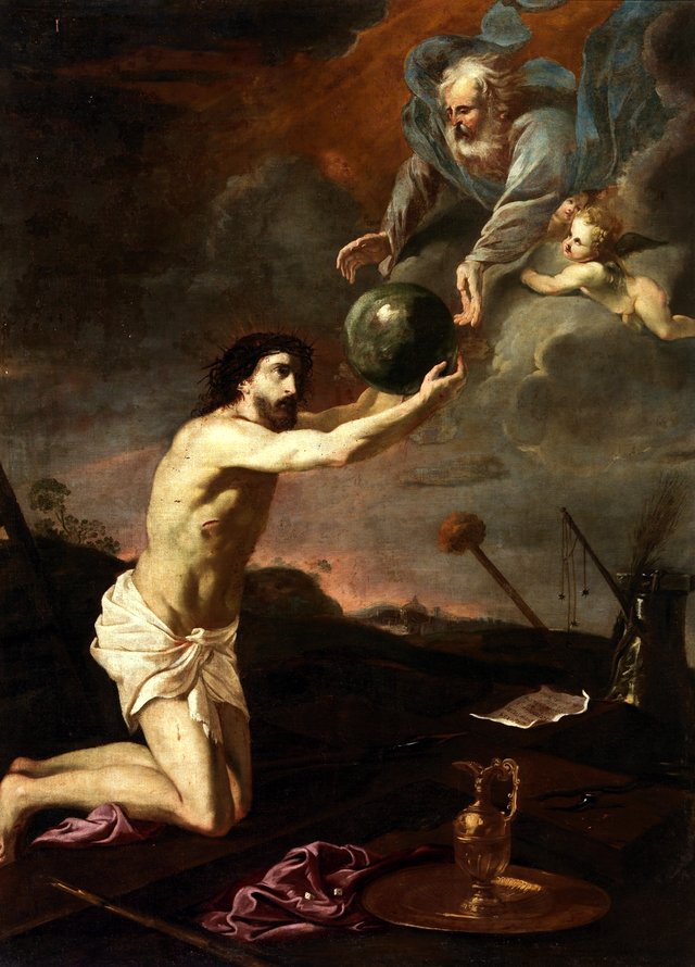 Jesus Receiving the World from God the Father by Antonio Arias Fernández