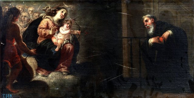 La Virgen y el Niño transverberando el corazón a San Agustín by José García Hidalgo