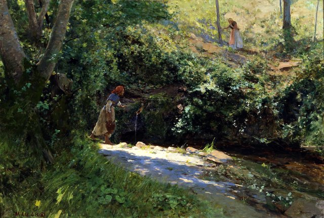 Una fuente en Galicia by Serafín Avendaño