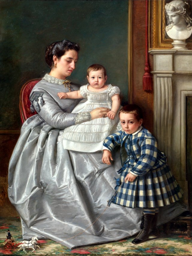 La esposa e hijos del pintor by Víctor Manzano y Mejorada