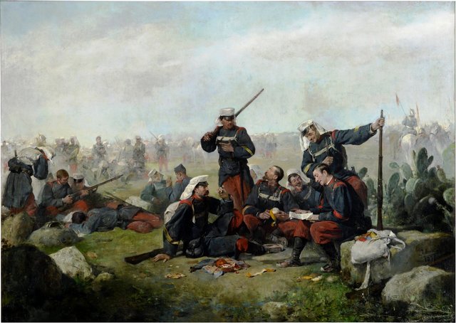 Rast während des Marsches by José Benlliure y Gil