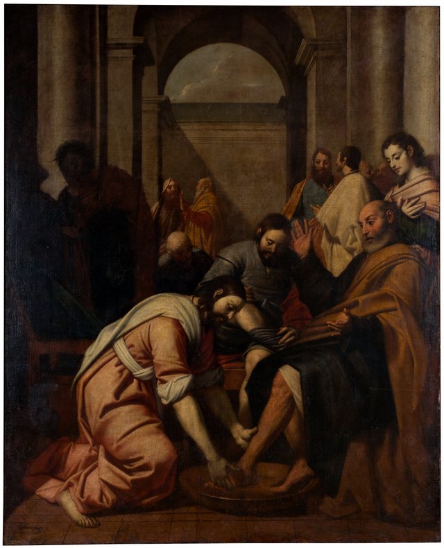 Jesus Washing Peter's Feet by Antonio Arias Fernández