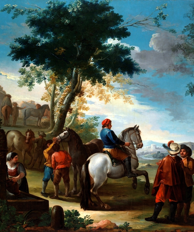 Un mercado de caballos by Ginés Andrés de Aguirre