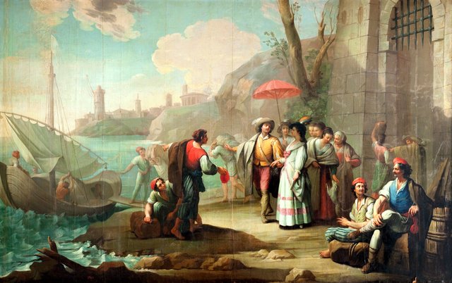 Embarque de una familia en una tartana by Zacarías González Velázquez