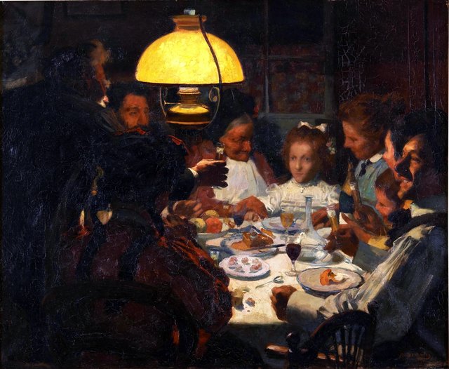 La cena de primera comunión de la pequeña portera by André Devambez