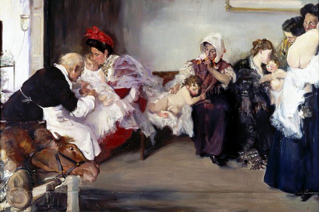 Vacunación de niños by Vicente Borrás Abella