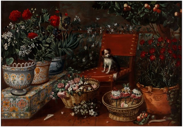 Garden Scene with Dog by Tomás Yepes