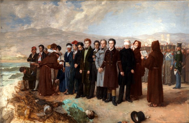The Execution by Firing Squad of Torrijos and his Companions on the beach at Málaga by Antonio Gisbert