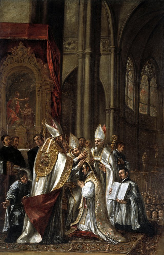 Consecration of St Ambrose as Bishop by Juan de Valdés Leal