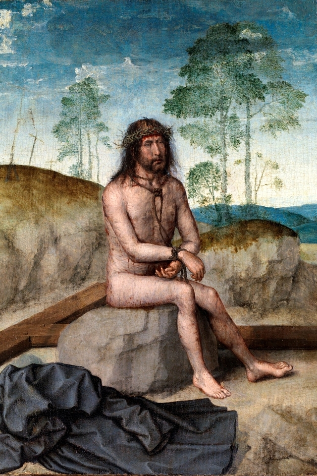 Christ seated on a Cold Rock by Juan de Flandes