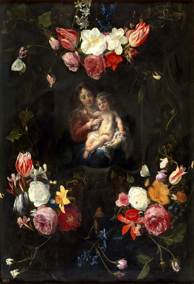 Virgin and Child in a Flower Garland by Cornelis Schut III