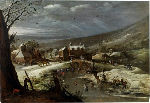 Landscape with Skaters by Joos de Momper the Younger