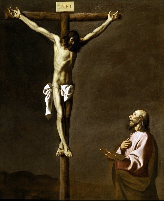 Saint Luke as a painter, before Christ on the Cross by Francisco de Zurbarán