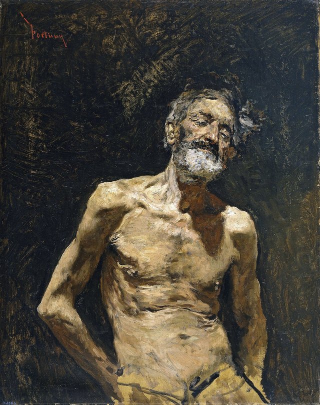 Nude Old Man in the Sun by Mariano Fortuny Marsal