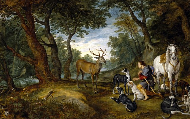 The Vision of St Hubert by Jan Brueghel the Elder