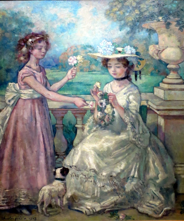 Two Girls on a Terrace by Charles-François-Prosper Guérin