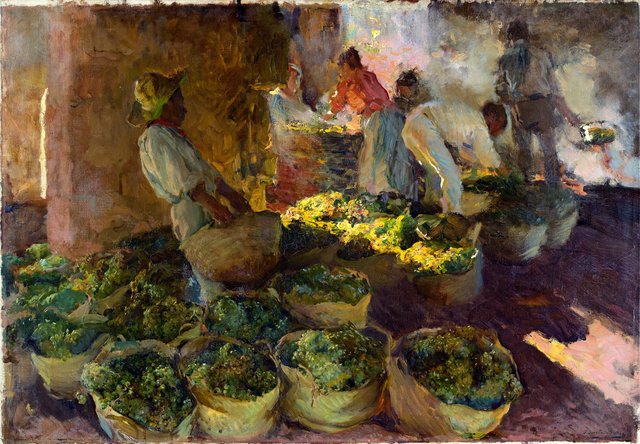 Preparation of raisins by Joaquín Sorolla