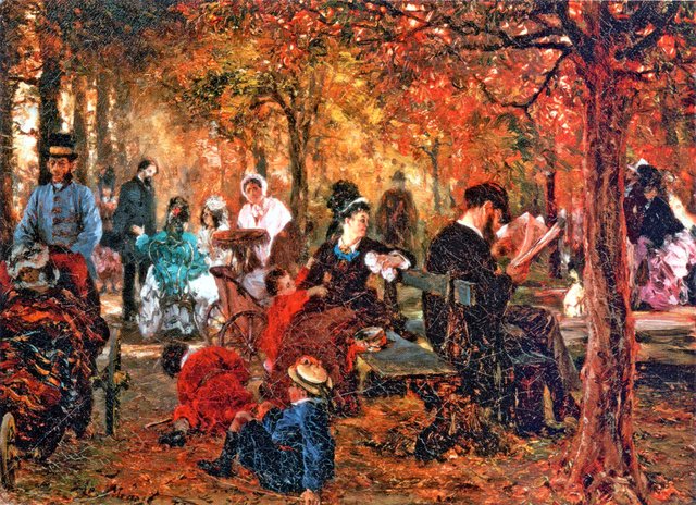 Im Jardin du Luxembourg by Adolph von Menzel