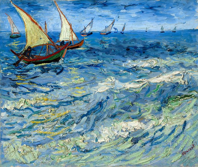 Seascape at Saintes-Maries by Vincent van Gogh