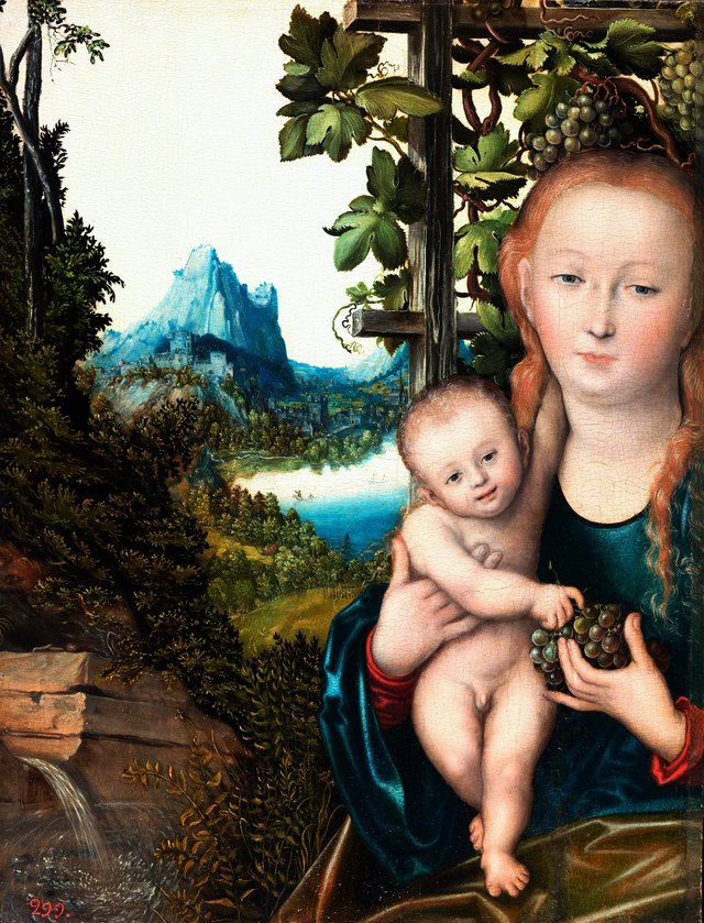 The Virgin in a Grape Arbor by Lucas Cranach the Elder