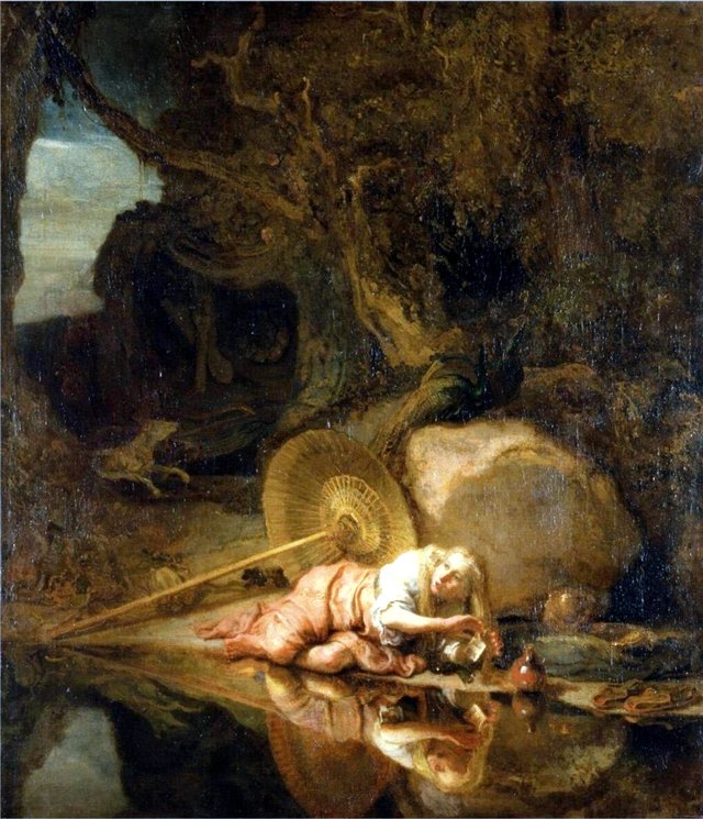 Hera hiding during the battle between the gods and the giants by Carel Fabritius