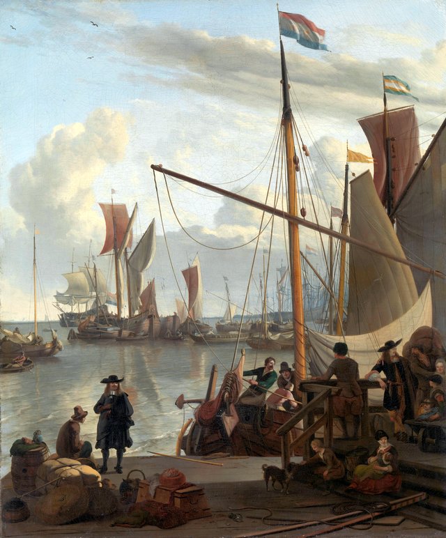 The Y at Amsterdam, seen from the Mosselsteiger (mussel pier) by Ludolf Bakhuizen