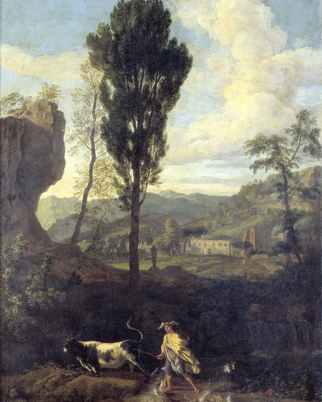 Arcadian landscape with Mercury and Io by Johannes Glauber