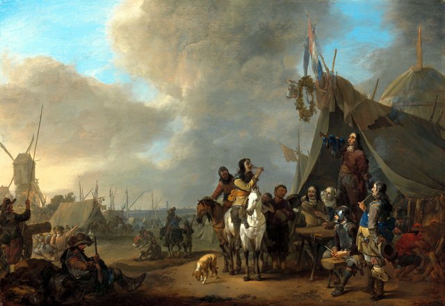 Army camp by Johannes Lingelbach