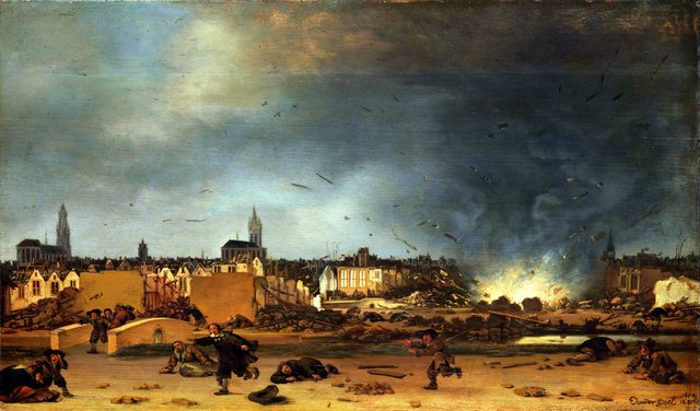 The explosion of the powder magazine in Delft, 12 October 1654 by Egbert van der Poel