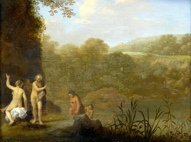 Bathing girls by Cornelius van Poelenburgh