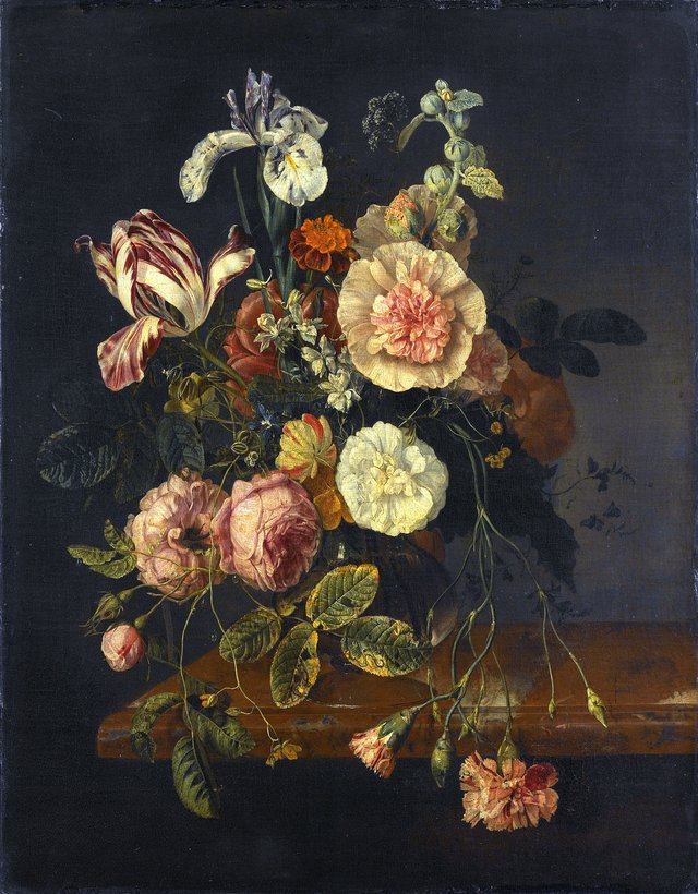 Still life with flowers by Jacob van Walscapelle