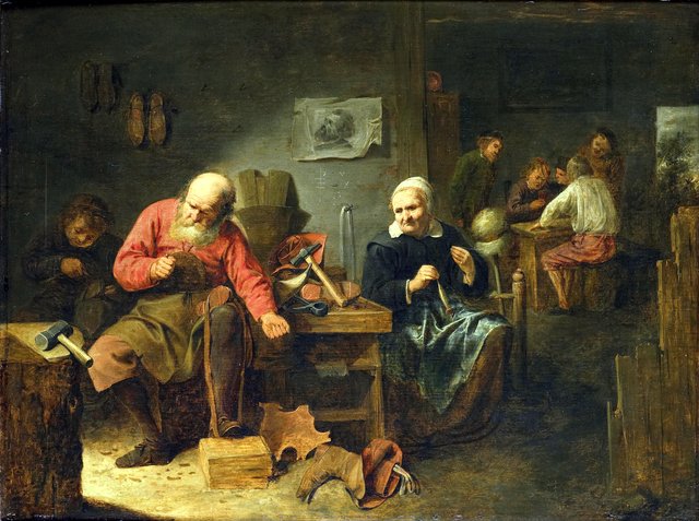 A Shoemaker's Workshop by David Ryckaert III