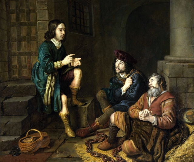 Joseph interpreting the dreams of the baker and the butler by Jan Victors