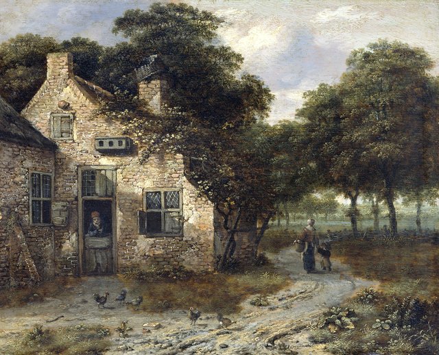 A peasant cottage by Jan Wijnants