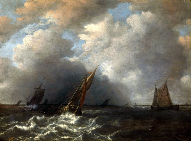 Storm on the Meuse River by Hendrik Martenszoon Sorgh