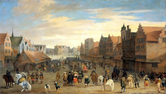 The disbanding of the 'waardgelders' (mercenaries in the pay of the town government) by Prince Maurits in Utrecht, 31 July 1618 by Joost Cornelisz Droochsloot